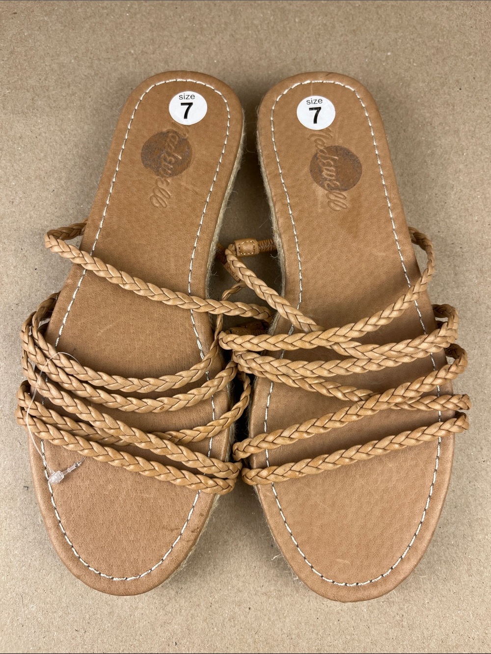 Madewell Kathryn Espadrille Slide Sandal Braided Leather Women’s 7 Tan NWOT - Picture 3 of 7
